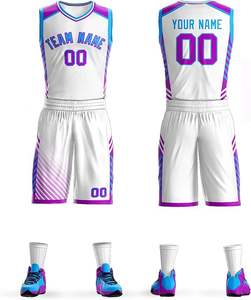 Vente en gros uniformes de basket-ball respirants Bsci personnalisés ensembles de maillots pour hommes en impression par sublimation vêtements de sport pour basketteurs - Product Image 3