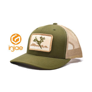 Gorras Trucker Personalizadas al por Mayor ODM/OEM con Parche Tejido con Logotipo, Gorras Deportivas de 6 Paneles Estructuradas con Malla Transpirable en la Parte Trasera y Visera Precurvada - Product Image 2