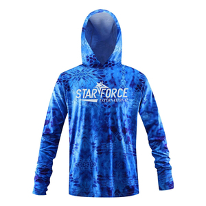 Custom Logo Wholesale Blank Fishing <b>Shirts</b> Men <b>Long</b> <b>Sleeve</b> <b>Hooded</b> Quick Dry <b>T</b> <b>Shirts</b> Sublimation UV Protection Wear - Product Image 2