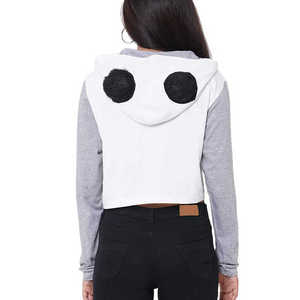 Sweat à capuche court chaud et confortable pour femmes avec doublure en polaire Logo avant ODM Streetwear pour temps froid - Product Image 2