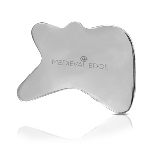 Calidad Original en forma de R de acero inoxidable Gua Sha Manual de reducción de arrugas faciales herramienta de alivio muscular hecha en la India - Product Image 1