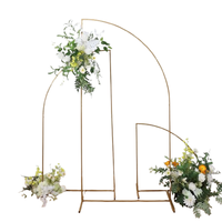 Arche en métal support doré pour fleurs et ballons support de fleurs arqué pour la décoration de mariages et de fêtes avec des tailles de 6.6x3.5 pieds