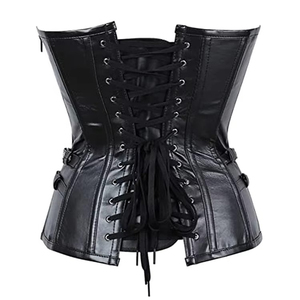2026 Premium Quality <b>Women's</b> 100% Leather Sleeveless Top Corset Breathable Front Drawstring Style Shapers with Custom Logo Waist - Product Image 6