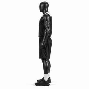 Uniforme de Baloncesto Personalizado para Hombre, Negro, Transpirable, de Malla, Sublimado, Pantalones Cortos Deportivos para Equipo, Ropa de Entrenamiento al Por Mayor OEM - Product Image 5