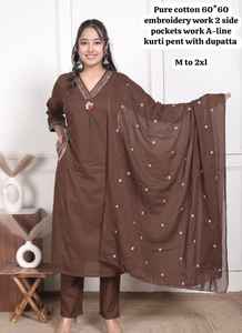 <b>Women</b> Elegant Embroidery Indian Pakistani Suit <b>set</b> with pocket Office Vacation Wear-Wholesale Cord <b>Set</b> Print Ethnic Kurti Modest - Product Image 5