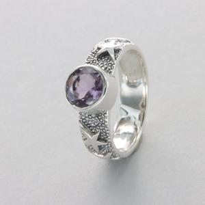 High Quality Waterproof Vintage 925 Sterling Silver Cut Star Shape Bezel Setting Purple Amethyst Stone Women's Anniversary <b>Ring</b> - Product Image 2