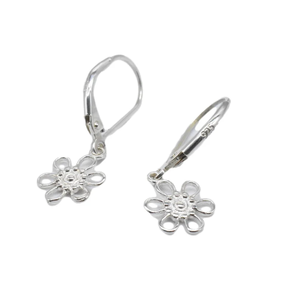 Prix de gros à la mode en argent Sterling 925 fleur goutte boucle d'oreille brillant tournesol boucle d'oreille plaine levier dos élégant brillant fleur - Product Image 1