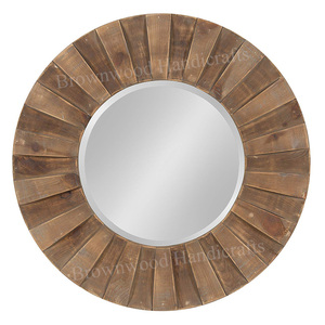Handmade <b>Round</b> Wooden Dressing <b>Mirror</b> <b>Frame</b> Elegant Design Vintage Look <b>Wood</b> Carved Decorative <b>Mirror</b> <b>Frame</b> for Wall Decor - Product Image 6