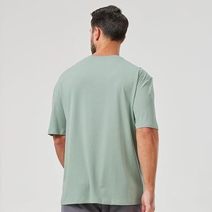 เสื้อยืดฮิปฮอปผู้ชายทรงโอเวอร์ไซส์ ปี 2025 แบบสั่งทำทรงบ็อกซี่ หลวมพอดีตัว ผ้าหนา 230 กรัม ลายเรียบ ผ้าฝ้าย 100% - Product Image 4