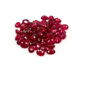Rubis naturels de Bangkok, ovales calibrés 5x7mm 6x8mm, qualité supérieure, pierre précieuse en cristal rouge rose, taille ovale, traitement thermique, personnalisable - Product Image 1