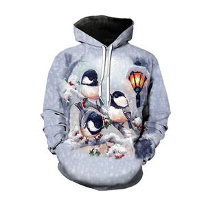 Sweat-shirt d'hiver unisexe colorisé avec logo personnalisé de Noël 100% coton Pullover Blank Air Layer Blached Hooded Print Pattern - Product Image 6