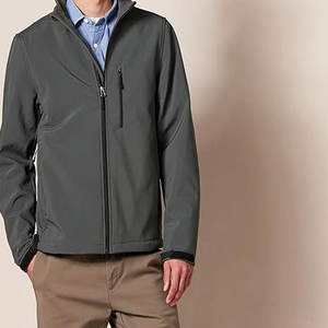 Veste Softshell Imperméable Personnalisée pour Homme de Haute Qualité, Style Fermeture Éclair, Couleur Gris Foncé, Grande Taille, Vestes d'Extérieur pour l'Hiver - Product Image 2