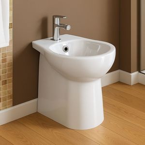 Pacco di Design da 1 con pavimento in ceramica bianca lucida anatra - Product Image 4
