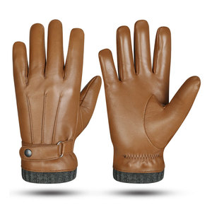 Guantes de Cuero con Cierre de Cremallera de Alta Calidad con Diseño de Logotipo Personalizable, Transpirables, Térmicos para Invierno, para Viajes, Uso Diario Informal - Product Image 1