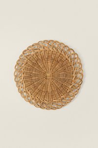 Eco-friendly Rattan Scalloped <b>Placemats</b> Rattan <b>Placemat</b> Round Wicker Woven <b>Placemat</b> for Table Decor - Product Image 6