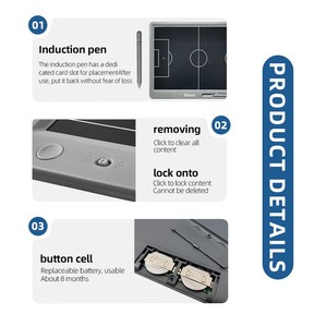 <span class=keywords><strong>Pizarra</strong></span> Táctica Electrónica Portátil LCD de 15 Pulgadas para Entrenamiento de Fútbol y Baloncesto, <span class=keywords><strong>Pizarra</strong></span> Mágica de Dibujo - Product Image 4