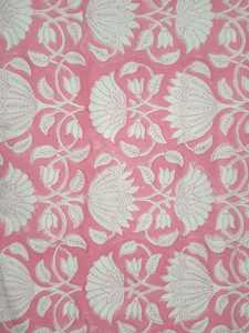 ผ้าพิมพ์ลาย5หลาผ้าฝ้ายสีฟ้าสวยชุดเดรสผ้าฝ้ายพิมพ์ลายดอกไม้สีชมพูอ่อน - Product Image 2