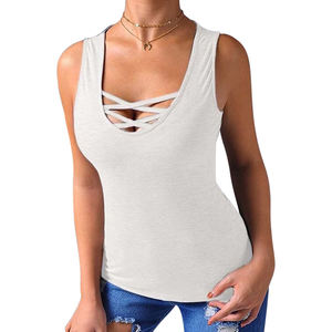Camiseta sin Mangas de Algodón de Alta Calidad para Mujer, Camiseta Deportiva para Gimnasio y Yoga, Talla Grande, Logotipo Personalizado, Venta al por Mayor de Fábrica - Product Image 3