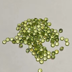 Piedra preciosa peridoto facetada suelta de corte brillante redondo Natural de 2mm Color verde - Product Image 3
