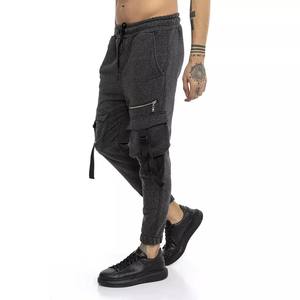 Venta al por mayor de alta calidad de ajuste regular bolsillos Cordón forro polar High Street Jogger Pantalones Hombres Algodón Tallas grandes Pantalones para correr - Product Image 1