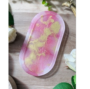 Bandeja de Resina para Regalo de Boda y Almacenamiento Decorativo, Bandeja para Servir Pasteles, Jugos y Alimentos para el Hogar y Hoteles - Product Image 3