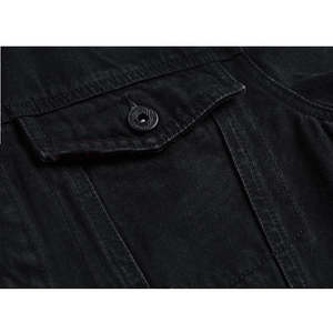 Veste en jean noire de haute qualité pour garçons, logo personnalisé sur le devant, fabrication OEM, réversible, imperméable, streetwear - Product Image 3