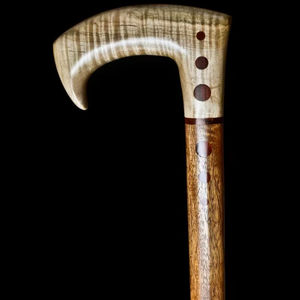 Standard International Canne en bois réglable à prix unique avec nœuds multiples Bâton de marche en bois solide pour les aînés - Product Image 1