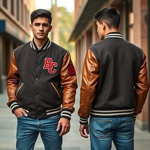 Chaqueta Universitaria Ligera de Satén, Impresión por Sublimación Personalizada, Uniforme Deportivo de Equipo, Chaqueta de Entrenador de Béisbol, Chaqueta Universitaria, Pedido al por Mayor - Product Image 4