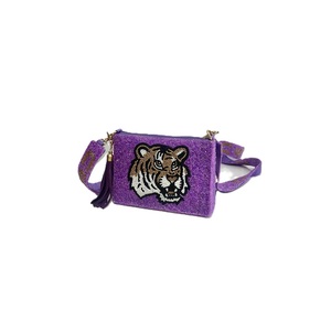 Correa de bolso con cuentas de lujo de Tigre con diseños de bordado intrincados Correa de bolso con bordado de cuentas de semillas hechas a mano con diseño personalizado - Product Image 2