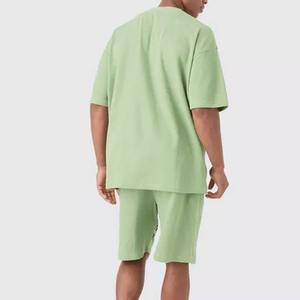 Conjunto personalizable de tejido de punto para hombre, ropa de calle de verano personalizada, lavado ácido, camiseta y pantalones cortos - Product Image 5