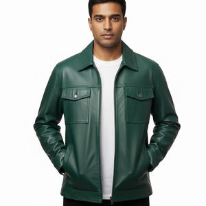 Veste en cuir d'hiver chaude pour hommes, épaisse, durable, douce et confortable, pour la moto et les vêtements décontractés. - Product Image 1