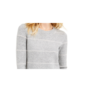 Maglione da donna Michael Kors a righe grigio melange con perle, traspirante, stile coreano, per autunno inverno, disponibile nelle taglie XS, Petite, Large - Product Image 2