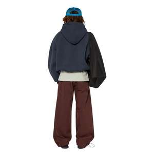 Sin Cordón de alto peso 500gsm Estética de gran tamaño cremallera sudaderas con capucha hombres - Product Image 4