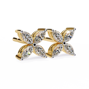 Boucles d'oreilles classiques en or 18 carats pour femmes, diamants de laboratoire de qualité supérieure, taille marquise, uniques - Product Image 3