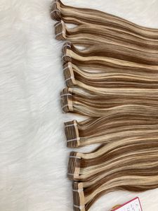Extensiones de cabello Remy humano 100% de la mejor calidad, todos los tamaños, extensión de cabello con cinta, Color claro alto, máquina de doble estiramiento, trama Doble - Product Image 3