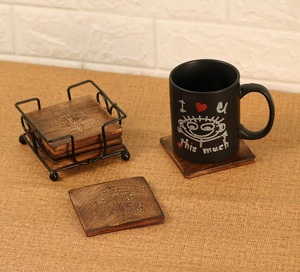 Mix Marble Customised Logo Printed Square Coasters Cup Holders <b>Mats</b> Pads Wooden Styles OEM Sublimation Absorbent TQC Brand - Product Image 4