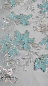 Tela de red con cuentas hechas a mano de diseñador para mujer, ropa de fiesta, ocasiones de boda, trajes étnicos nupciales, Colección festiva elegante - Product Image 4