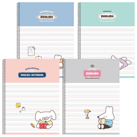 Carnet coréen en cuir à spirale, format B5, 20 pages, 80g, Boba Spring, anglais, antimicrobien, nouveau, pour étudiants et écoliers