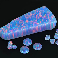 Opale synthétique Welo blanche, forme cabochon, pour la fabrication de bijoux, haute qualité, effet œil de chat multi-feu, taillée à la machine de haute technologie