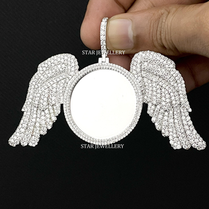 Colgante de Alas de Ángel con Diamantes Cultivados en Laboratorio, Chapado en Oro de 10K, Estilo Hip Hop, Unisex, Personalizado, Brillante, de STAR JEWELLERY - Product Image 6