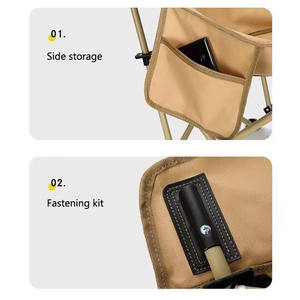 Chaise <span class=keywords><strong>de</strong></span> camping pliante à dossier haut avec <span class=keywords><strong>poche</strong></span> latérale pour chaise <span class=keywords><strong>de</strong></span> camping en plein air chaise <span class=keywords><strong>de</strong></span> pêche à la plage - Product Image 3