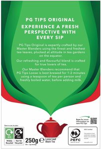 PG Tips Loose Black <b>Tea</b> 250g, Refreshing And Flavourful Blend - Product Image 2
