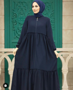 Abaya con cremallera frontal abierta con hermoso hiyab a juego y calidad de exportación Los mejores precios al por mayor Nuevas colecciones EAU/EE. UU. - Product Image 2