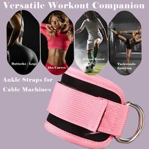 Sangles de cheville réglables en néoprène pour machines à câbles, sangle de fitness rembourrée robuste pour l'entraînement des fessiers, pour hommes et femmes, personnalisable - Product Image 3