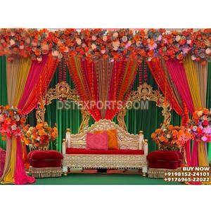 Impresionante boda Mehndi noche escenario decoración colorida boda Sangeet noche escenario decoración musulmana boda Henna noche escenario - Product Image 1