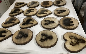 Posavasos ecológicos naturales de madera con grabado de alta calidad y forma redonda - Product Image 2