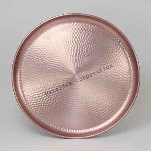 Bandeja de servicio grande hecha a mano, resistente, de acero inoxidable, con textura, diseño antiguo, rojo cereza, bandeja de Metal decorativa de Color personalizado - Product Image 3