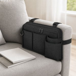 Sac latéral pour accoudoir de fauteuil roulant, organisateur suspendu multi-poches pour la mobilité des personnes en fauteuil roulant - Product Image 3