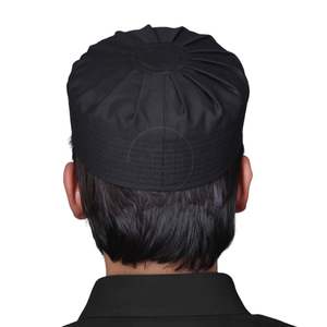 Dark Grey Blue Mix Muslim Prayer Cap Men Rigid Kufi Hat <b>Islamic</b> Headwear Professional Namaz Topi - Product Image 2