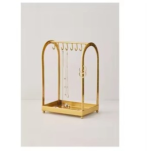 Soporte de joyería estilo espejo con ganchos para pendientes, collares, anillos, organizador elegante para decoración de Tocador de la India - Product Image 5